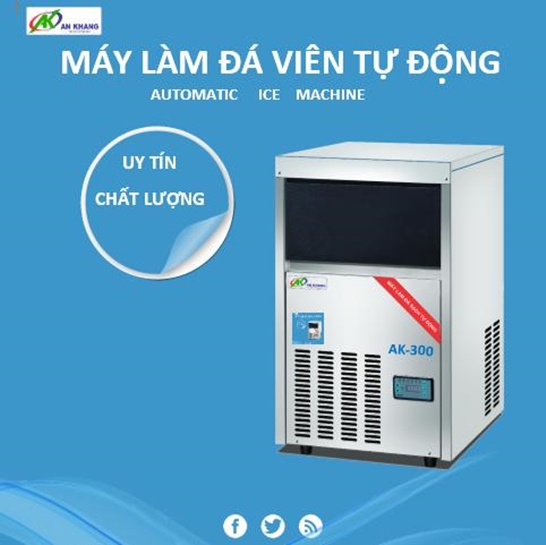 Lắp đặt máy đá viên AK300 khối lượng 140kg/24h