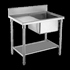 Bếp công nghiệp Phú Thịnh - Chậu rửa inox đơn kèm bàn